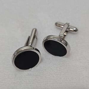 Sterling Silver and Black Onyx Cufflinks